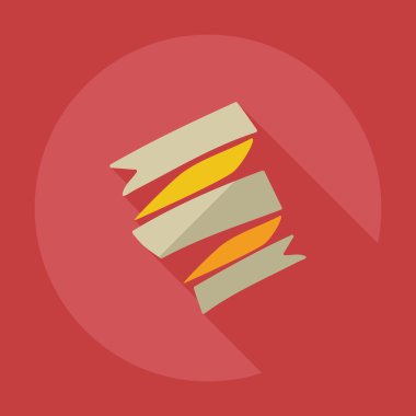 Gölge simgeler deniz bant ile düz modern tasarım