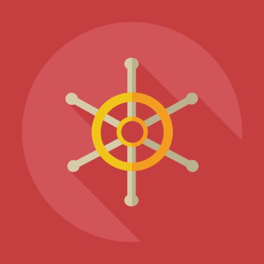 Gölge simgeler tekerleği ile düz modern tasarım