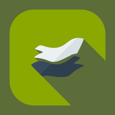 Gölge simgeler deniz bant ile düz modern tasarım