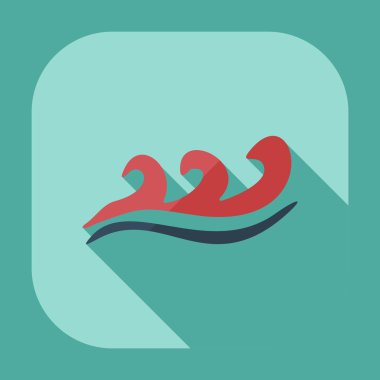 Gölge simgeler dalga ile düz modern tasarım