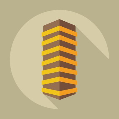 Bina gölge simgeleri ile düz modern tasarım