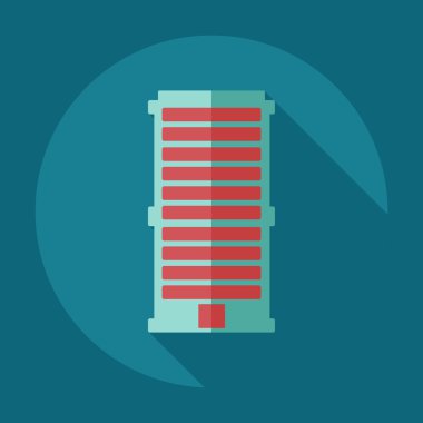 Bina gölge simgeleri ile düz modern tasarım