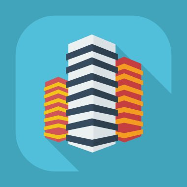 Bina gölge simgeleri ile düz modern tasarım