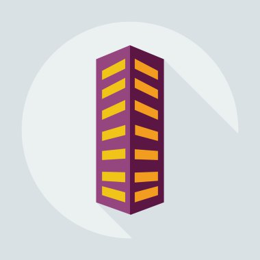 Bina gölge simgeleri ile düz modern tasarım