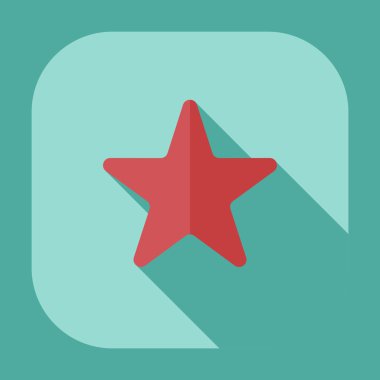 Gölge simgeler yıldız ile düz modern tasarım