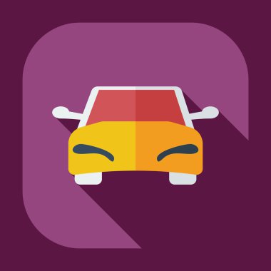 Gölge simgeler araba ile düz modern tasarım