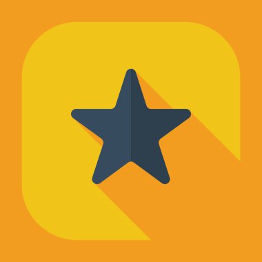 Gölge simgeler yıldız ile düz modern tasarım