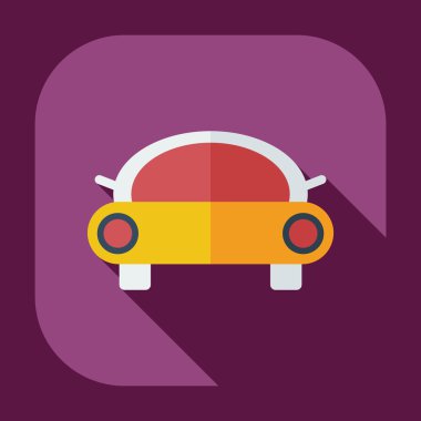 Gölge simgeler araba ile düz modern tasarım