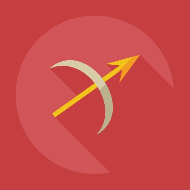 Gölge simgeleri yay ile düz modern tasarım