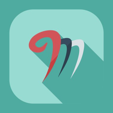 Bakire gölge simgelerle düz modern tasarım