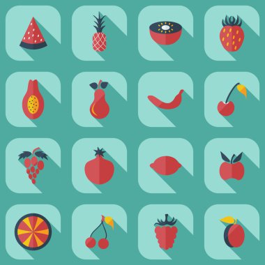 Düz kavramı, gölge meyve ile set modern tasarımı