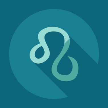 Gölge simgeler aslan ile düz modern tasarım