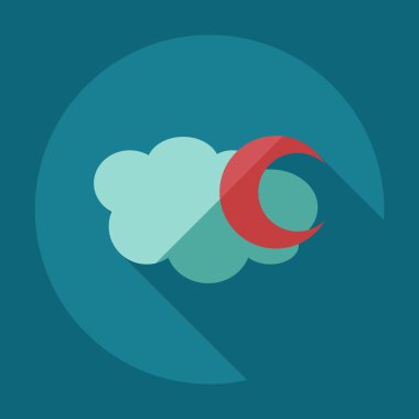 Gölge simgeler moon ile düz modern tasarım