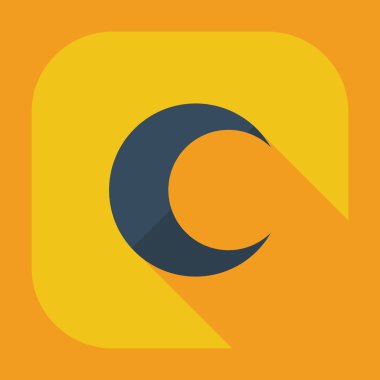 Gölge simgeler moon ile düz modern tasarım