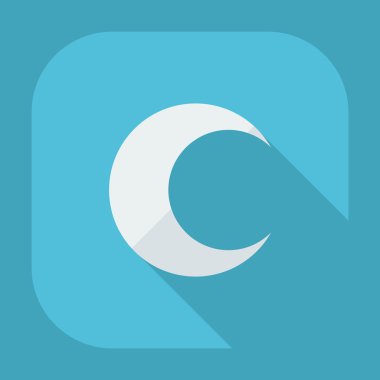 Gölge simgeler moon ile düz modern tasarım