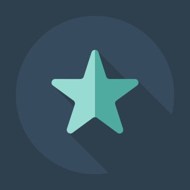 Gölge simgeler yıldız ile düz modern tasarım