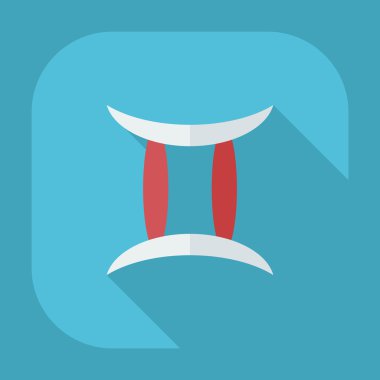 Gölge simgeleri İkizler ile düz modern tasarım