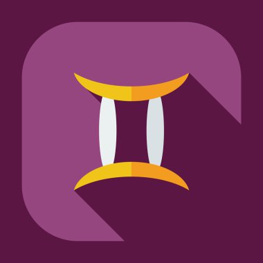 Gölge simgeleri İkizler ile düz modern tasarım