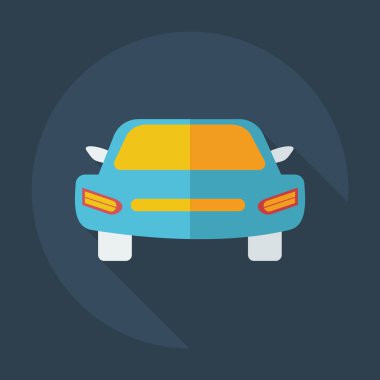 Gölge simgeler araba ile düz modern tasarım