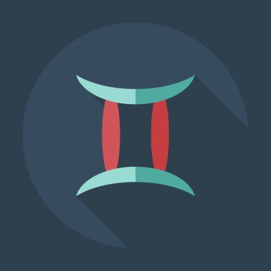 Gölge simgeleri İkizler ile düz modern tasarım