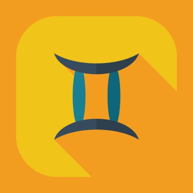 Gölge simgeleri İkizler ile düz modern tasarım