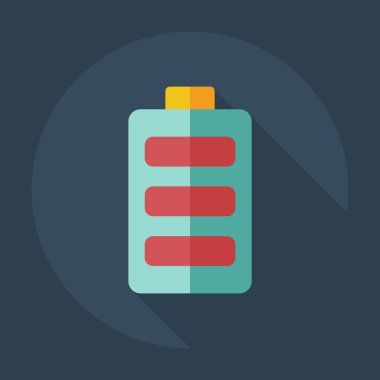 Gölge simgeler batarya ile düz modern tasarım