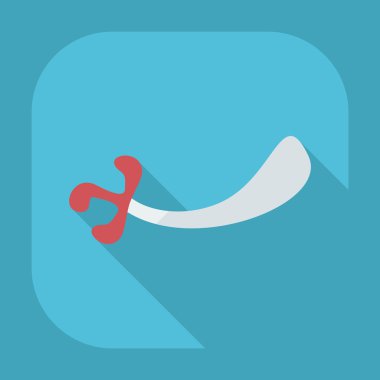 Gölge simgeler kılıç ile düz modern tasarım