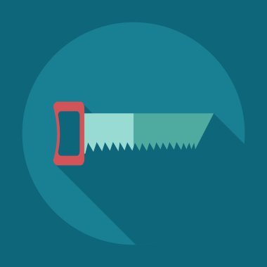 Gölge simgeler testere ile düz modern tasarım