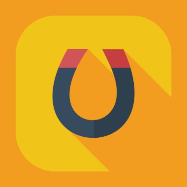 Gölge simgeler mıknatıs ile düz modern tasarım