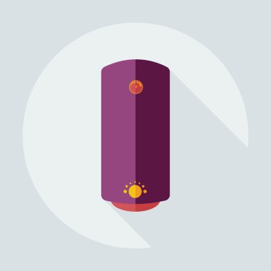 Gölge simgeler kazan ile düz modern tasarım