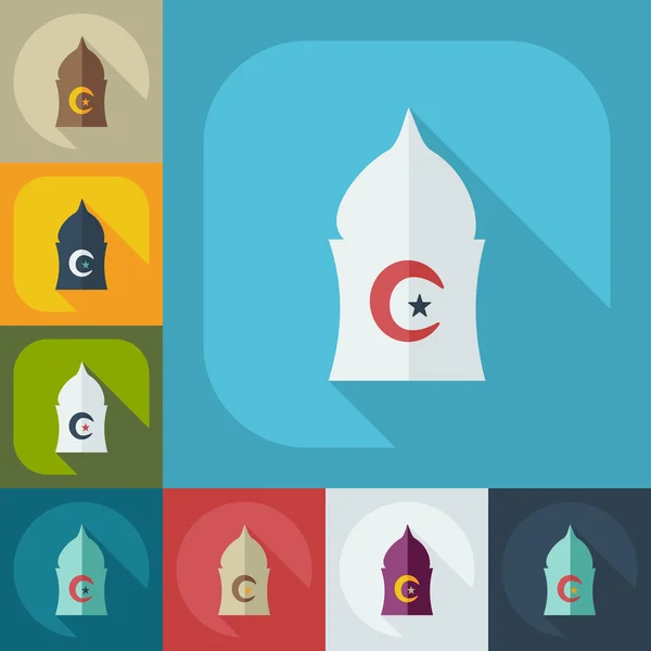 Flat modern design with shadow icons mosque