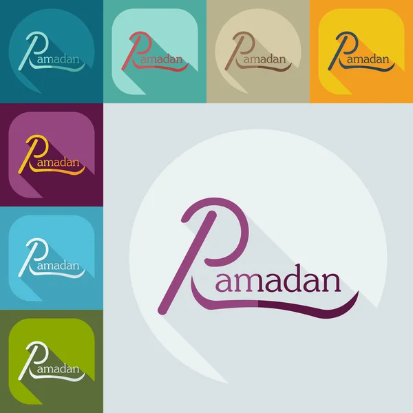 Flat modern design with shadow icons Ramadan — Stock Vector