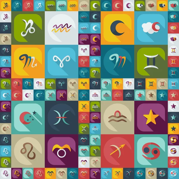 Concept plat, set design modern cu zodiac umbră — Vector de stoc