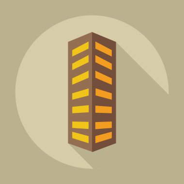 Bina gölge simgeleri ile düz modern tasarım