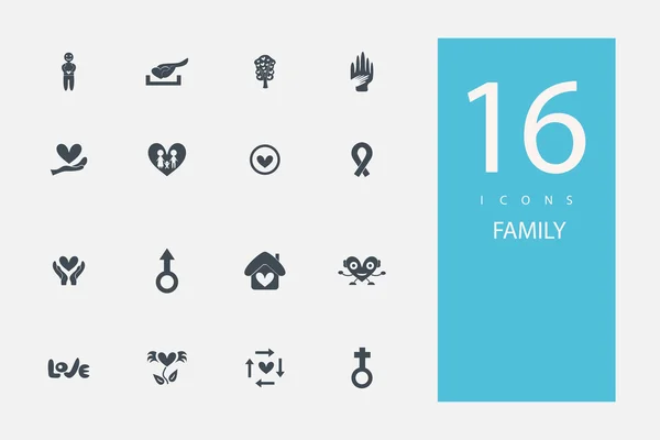Colección de iconos en el estilo de color gris plano en la familia de temas — Archivo Imágenes Vectoriales