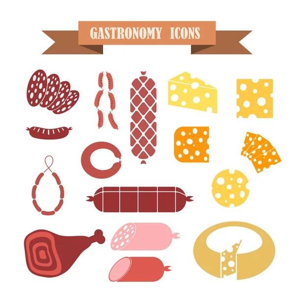 bant konu peynir ve sosis ile renkli simgeler