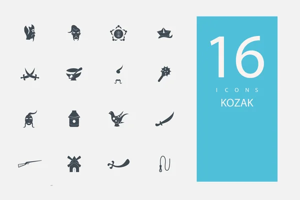 Stil düz gri renkli Kazaklar konuda simgeler koleksiyonu