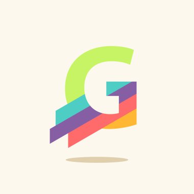 G harfi logo tasarım şablonu elementleri