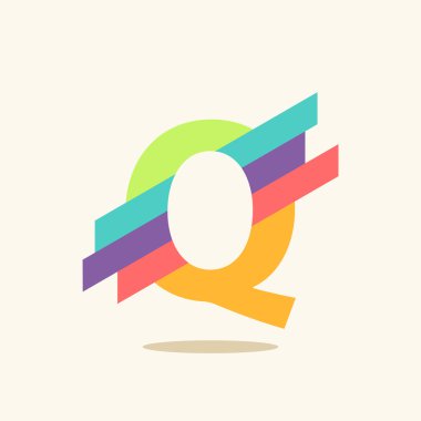 Q harfi logo tasarım şablonu elementleri