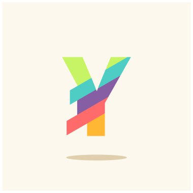 Y harfi logo tasarım şablonu elementleri