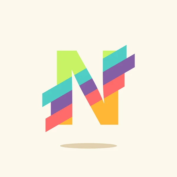 N harfi logo tasarım şablonu elementleri