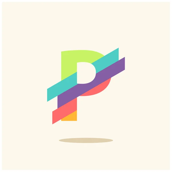 P harfi logo tasarım şablonu ögeleri — Stok Vektör