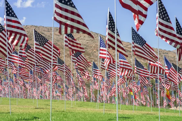 Bendera Amerika di atas bukit — Stok Foto