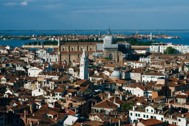 Venedik İtalya Campanile çan kulesi'nın Üstten Görünüm