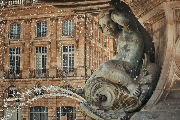 Fontana in Place de la Bourse di Bordeaux — Foto Stock