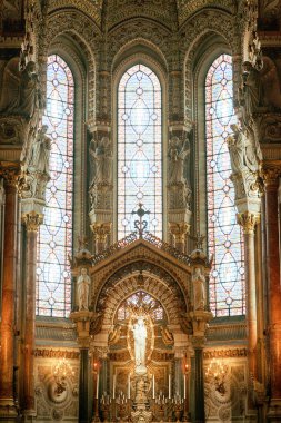 Inside of the Basilica of Notre-Dame de Fourviere clipart