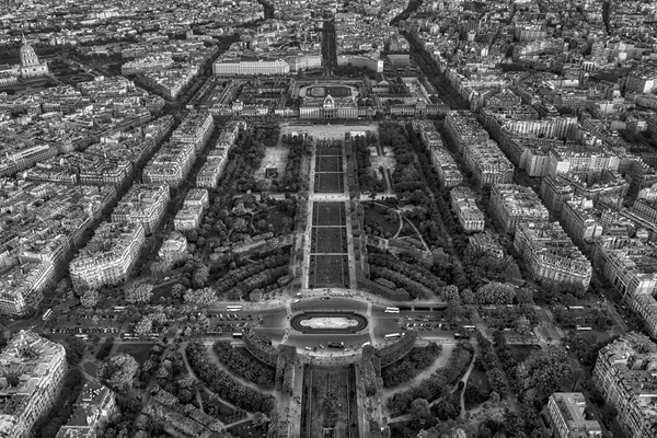 Vista aérea de Paris. Preto e branco . — Fotografia de Stock