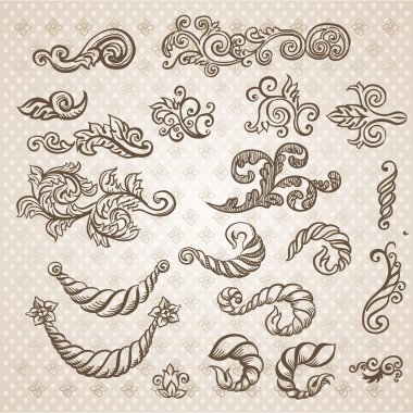 Barok oyma çiçek tasarım