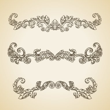 Barok oyma çiçek tasarım