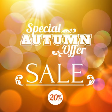 Sonbahar satış retro poster